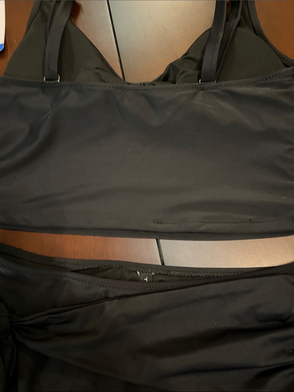 Tahari Black Two-Piece Tie-Front tankini Set - Picture 7 of 8